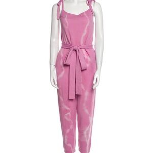 LoveShackFancy Pink Jumpsuit with Tie-Belt